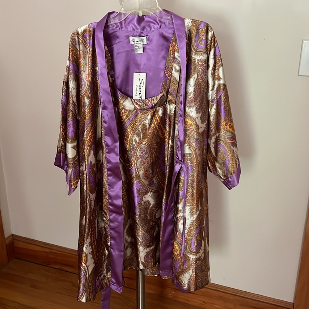 Satin Robe and Gown Large NEW 
(Kimono jacket or Slip tunic) Creative styling!